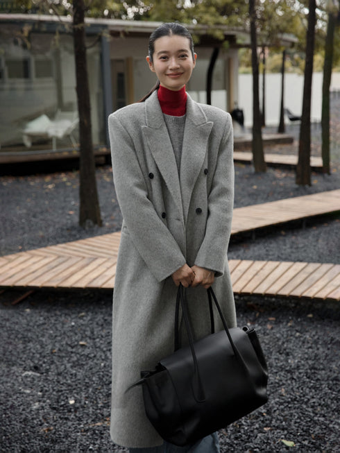 Double-Breasted Wool Mohair Coat